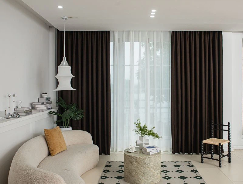 Vienkāršs prosas lina aizkaru audums