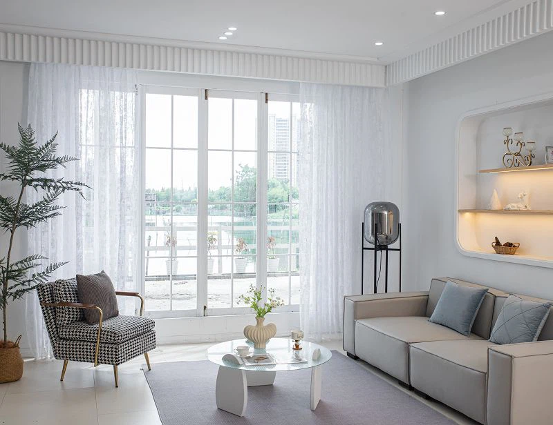 Šķīpu trikotāžas cieto logu ekrāns